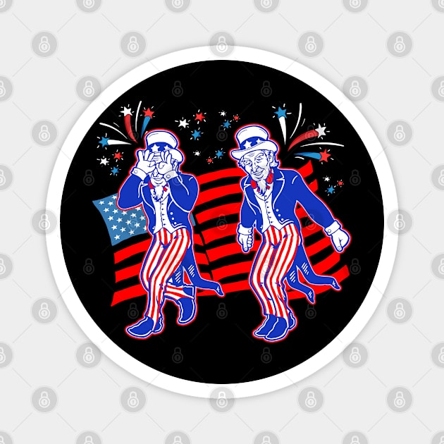 Uncle Sam Griddy Dance Funny 4th Of July USA Independence Day Magnet by StarMa